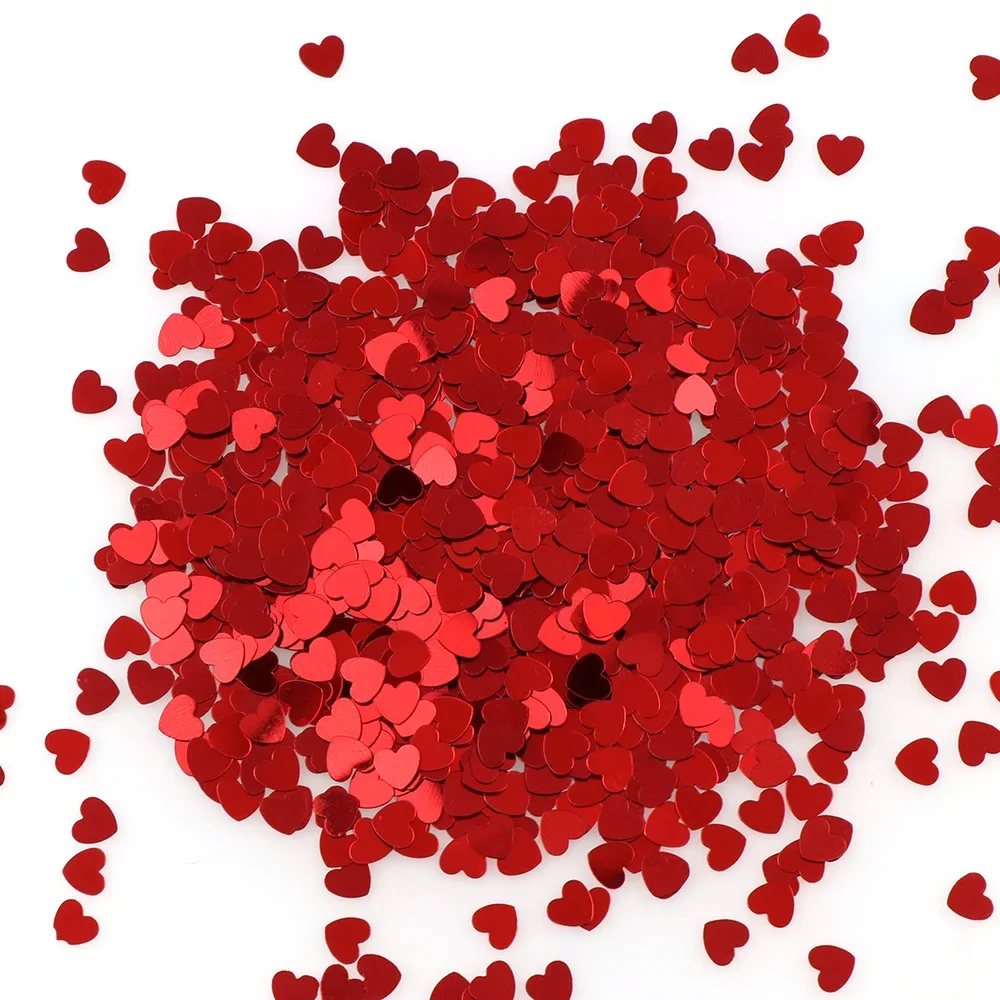 Red Love Heart Table Confetti Valentines Day Party Sequins Confetti Wedding Engagement Anniversary Bridal Shower Birthday Party