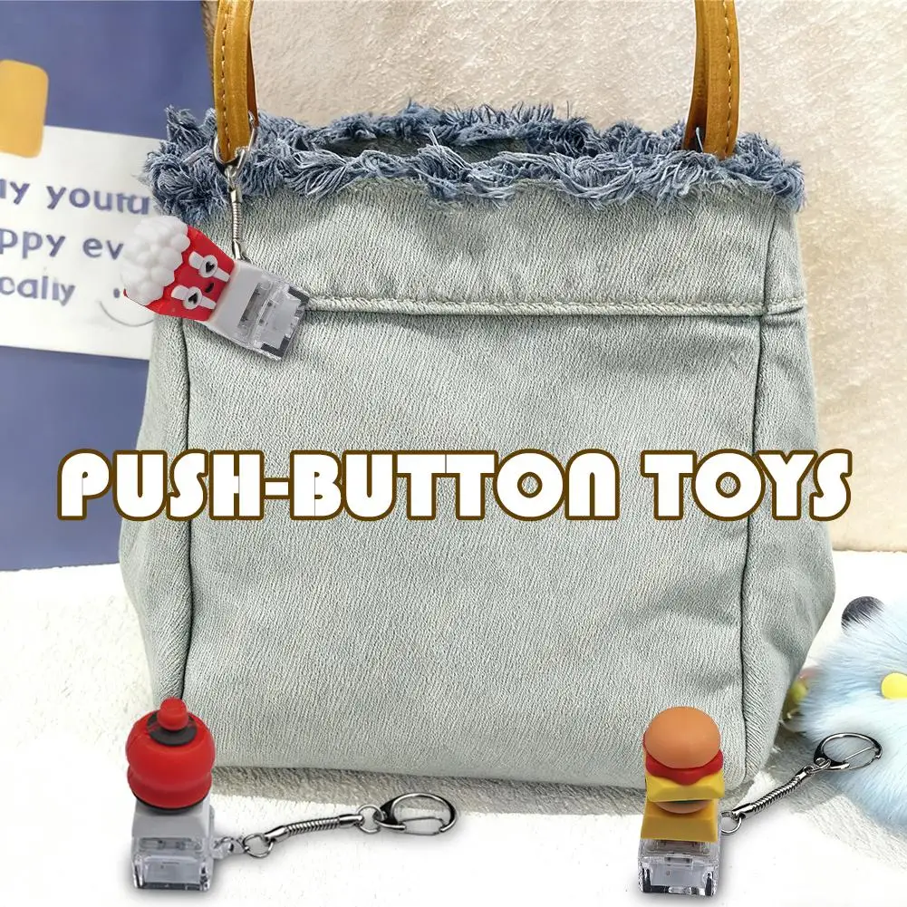 Pulsante creativo Musica Antistress Pulsante Giocattoli Portachiavi Giocattolo da dito fai da te Tappi per pulsanti Tastiera V7A8