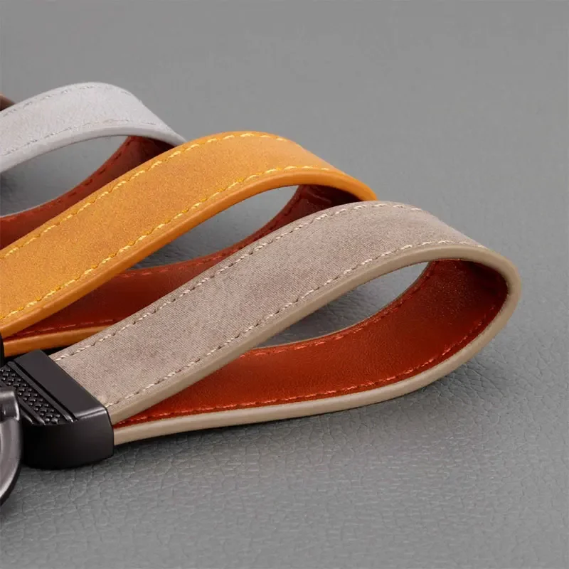 1PC Simple PU Leather Keychain Women Men Car Key Ring Chain Holder Key Strap Waist Wallet Keyring Business Party Jewelry Gifts image 3