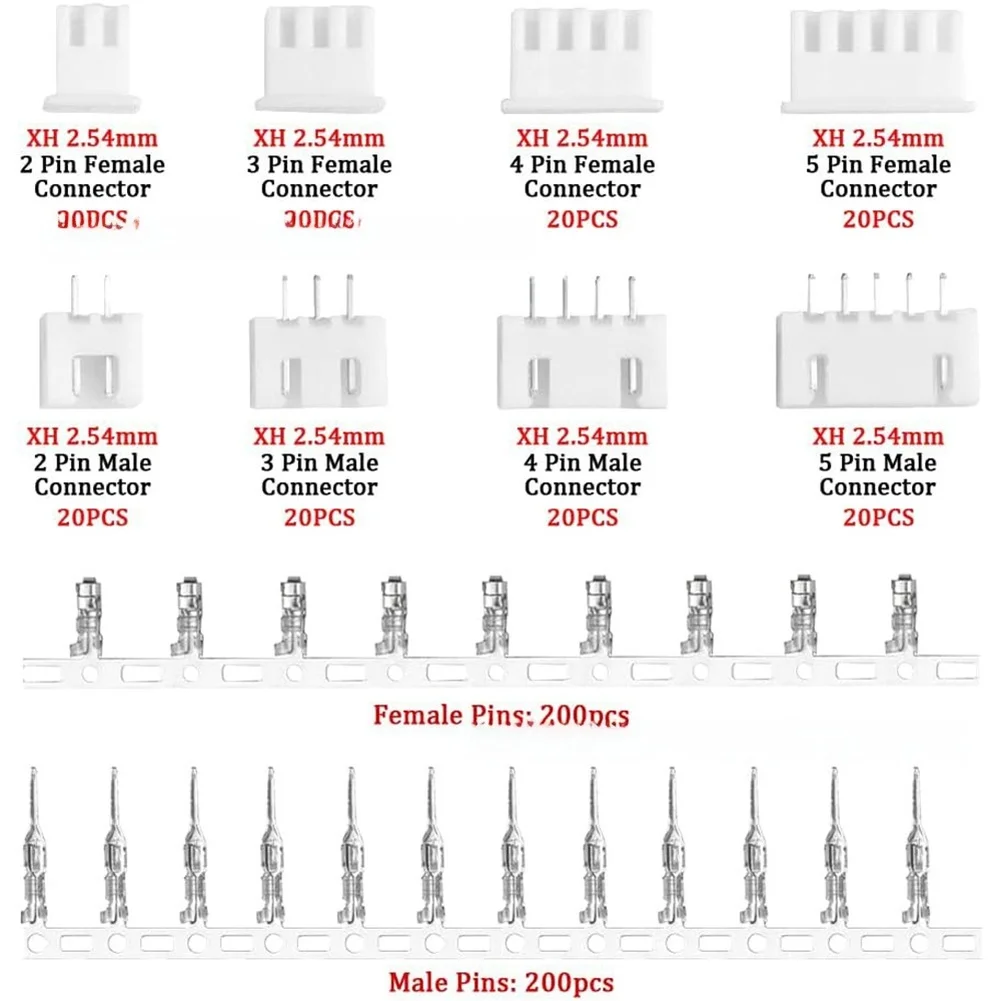 2.54mm Pitch Connector Kit 560 Components with Transparent Organizer Box for Efficient Storage and Component Selection