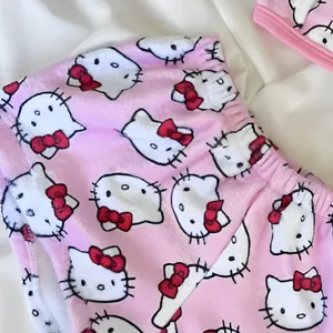 طقم بيكيني Sanrio Hello Kitty للنساء ، بيجامة فضفاضة غير رسمية للمنزل, ملابس داخلية مثيرة لطيفة للنساء ، بدلات الشاطئ الصيفية 2 قطعة أفضل 10 مبيعات بيكيني Hello Kitty - No8