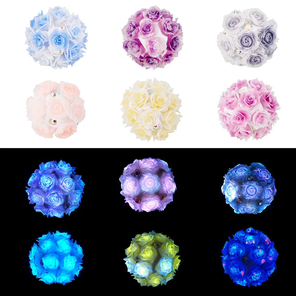 

5/6Pcs Luminous Polymer Clay Rhinestone Beads Handmade Spacer Loose Bead Glow in the Dark for DIY Necklace Jewelry Making