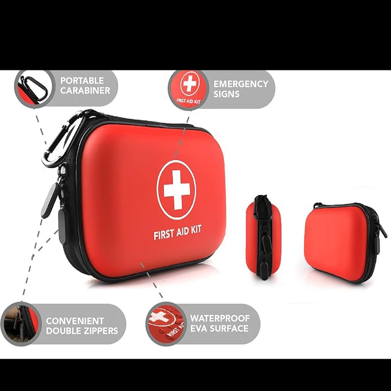 

Portable First Aid Kit Outdoor Home Zipper Case Medicine Box Waterproof Multi-functional First Aid Kit PU Leather 17x14x8cm