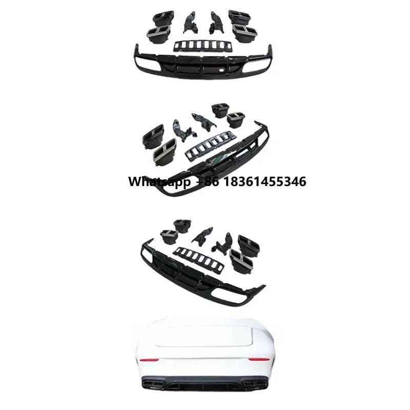 

For C63 Rear Diffuser Tail Pipes Throat Gloss Black/Carbon Look C CL Hot Selling Car Accessories New Bulk