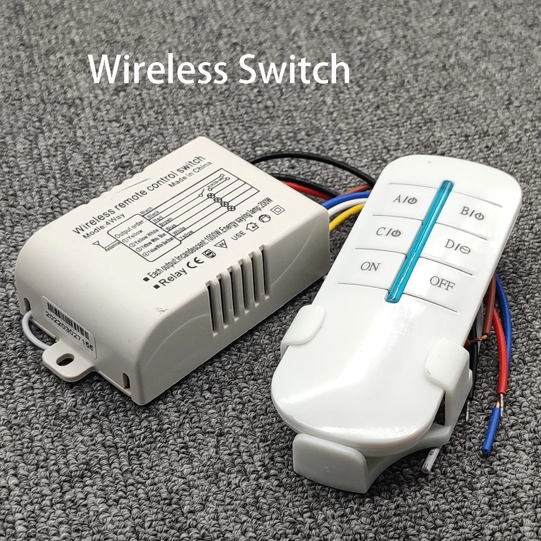 220V 1/2/3/4 Way ON/OFF wireless digital remote control manual remote control switch wireless control switch with Bracket