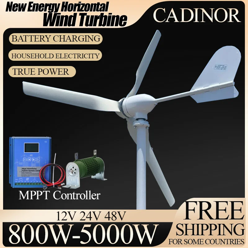 800W-5000W 12v 24v 48v New Arrival Free Energy Wind Turbine Generator Windmill With Wind Controller Home Use Low Wind Speed