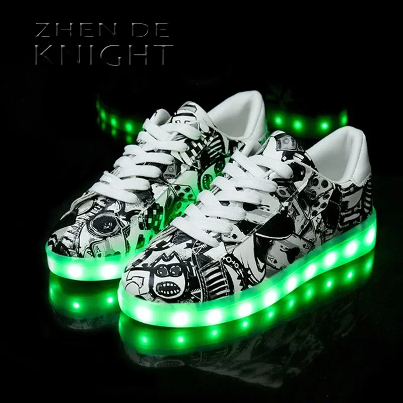 Size 34-41 Children Glowing Sneakers with Light Shoes Luminous Sneakers for Boys Girls with Backlight Kid Luminous Sole