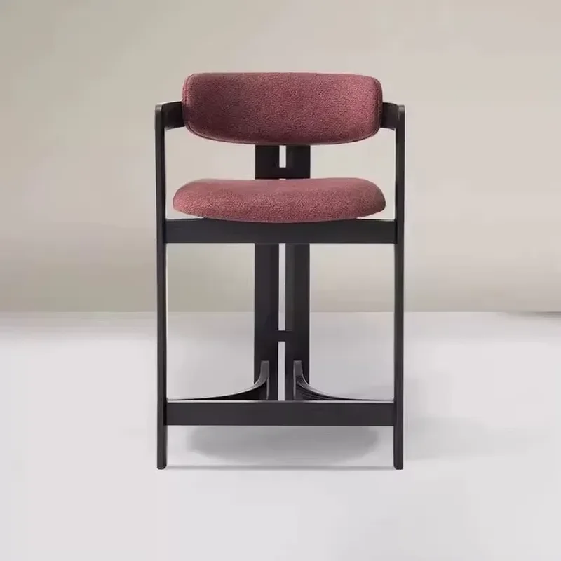 Modern Minimalist Semi-Circle Bar Stool Solid Wood High Chair for Home Kitchen Island Nordic Restaurant Furniture