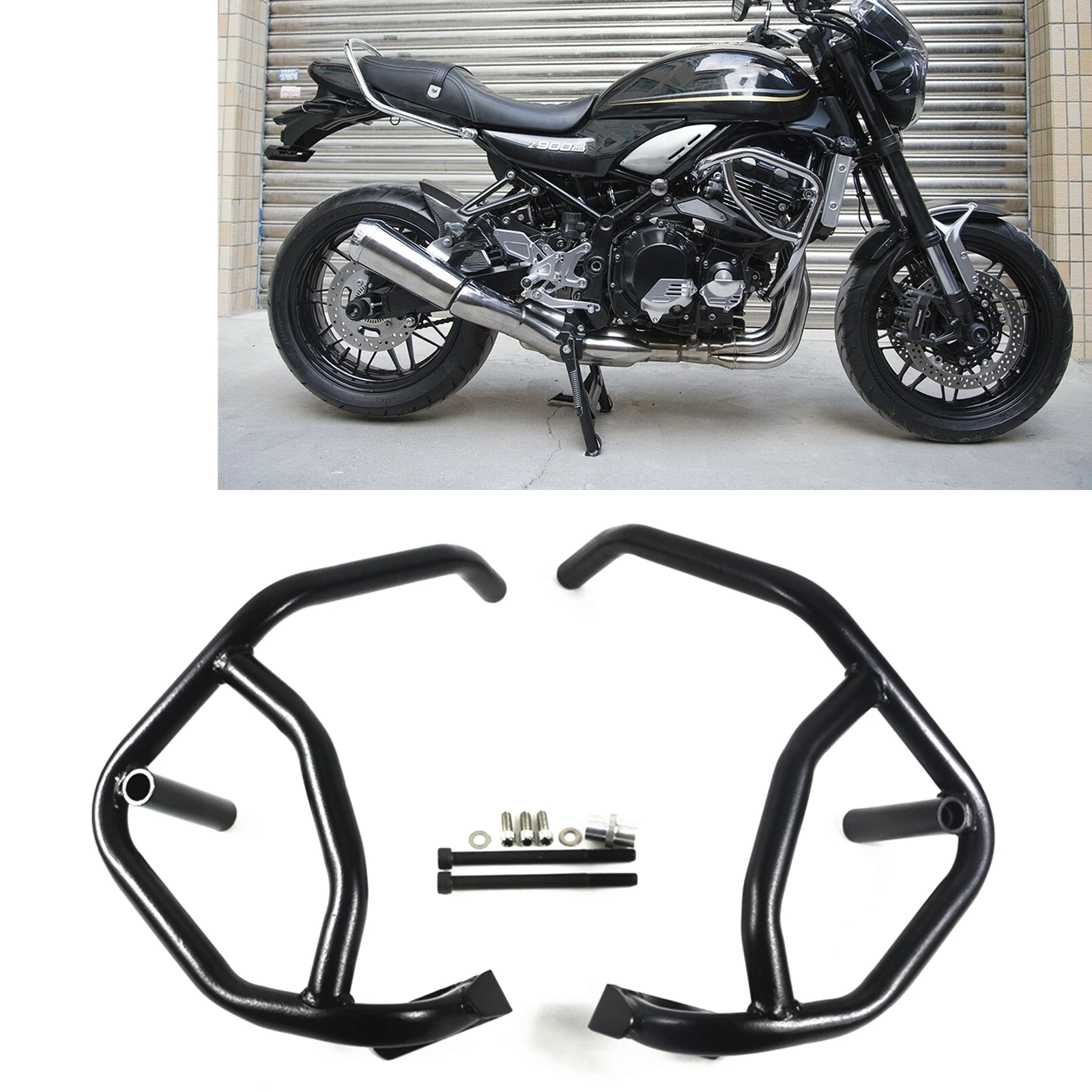 

Motor Engine Guard Crash Bar Bumper Carbon Steel For Kawasaki Z 900 RS Z900RS 2018-2022