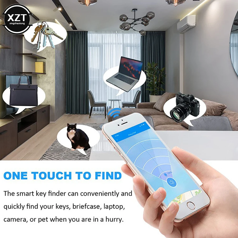 Round Bluetooth-compatible Prevent Loss Device Key Article Finder Mobile Phone Search Two-way Reminder