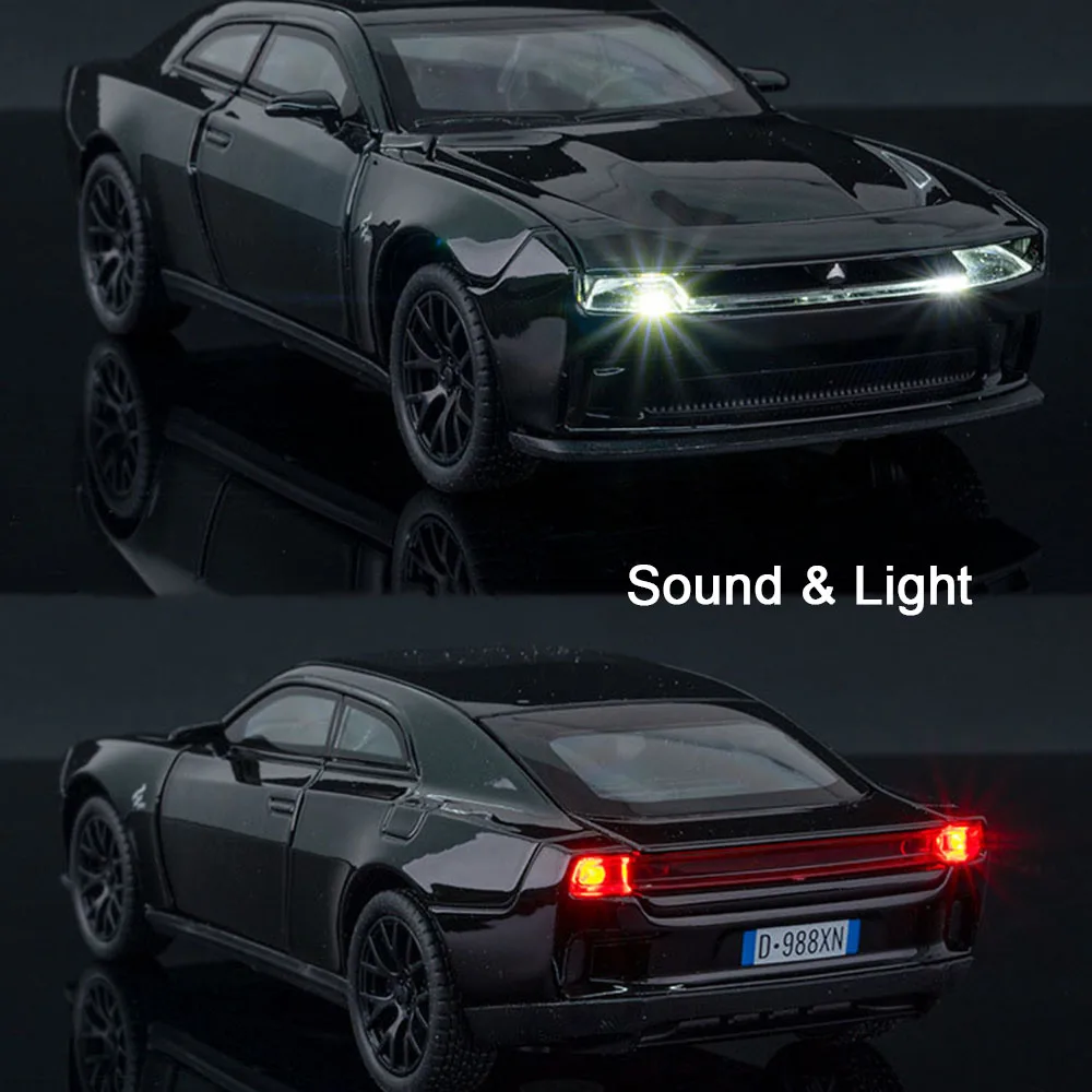 1:32 Hellcat Tomahawk modelo de coche deportivo juguetes aleación Diecast colección supercarros sonido luz puertas abiertas tirar hacia atrás para niños regalos