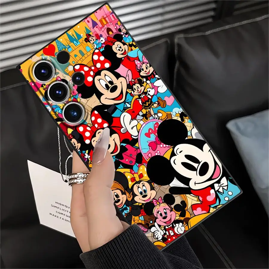 Disney Cartoon Minnie Mickey Soft Back Phone Cover Case for Samsung Galaxy S9 S24 Plus S22 S25 Ultra S21 S25+ S24+ S20 S23 FE