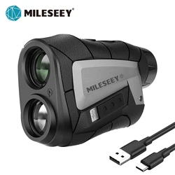 MILESEEY Laser Range Finder PF2D 600M Golf Distance Meter, with Vibration, Magnet, Slope switch, support USB Charging