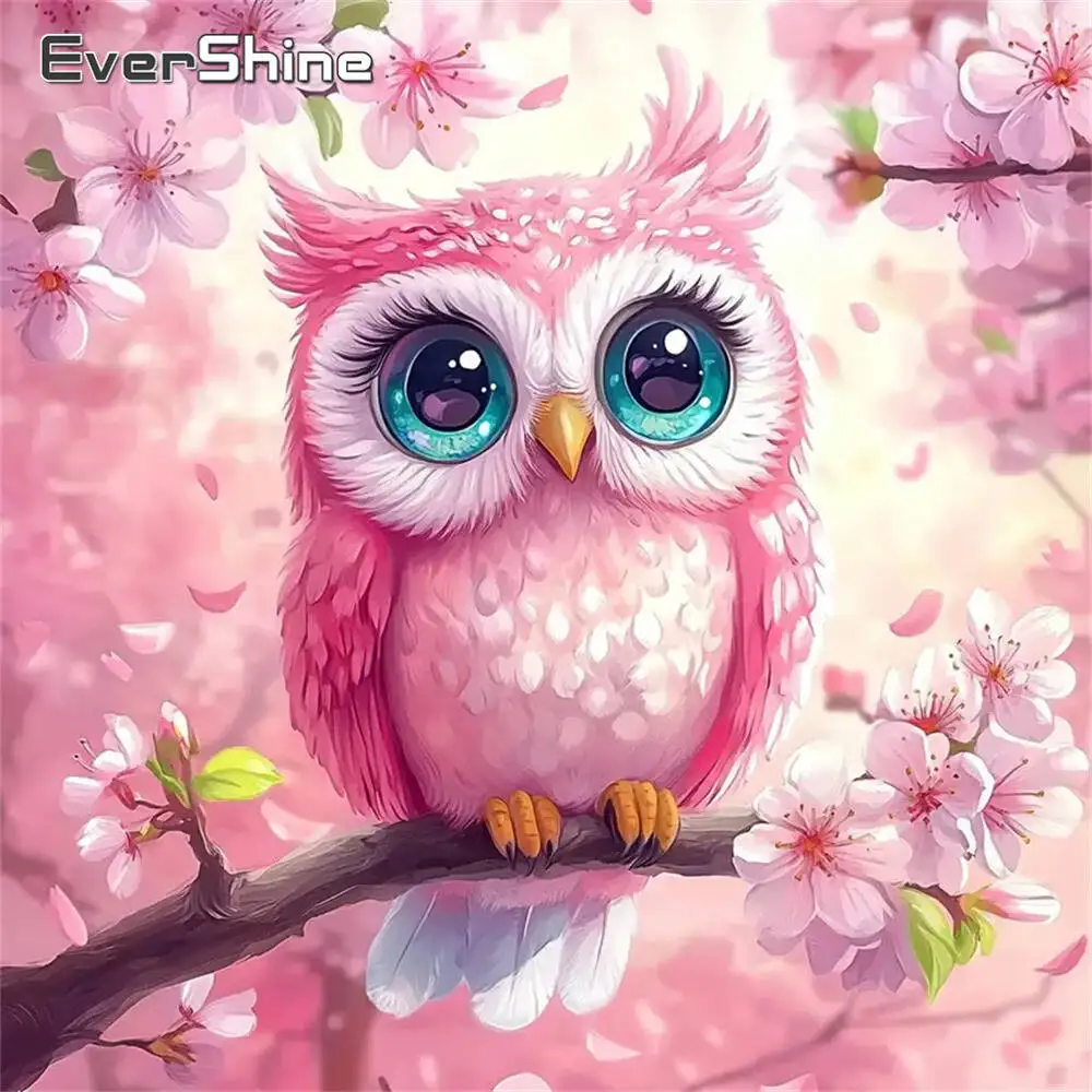 

Evershine Owl Diamond Embroidery Animal Mosaic Bird DIY Full Square Round Flower Diamond Painting Cartoon Holiday Gifts