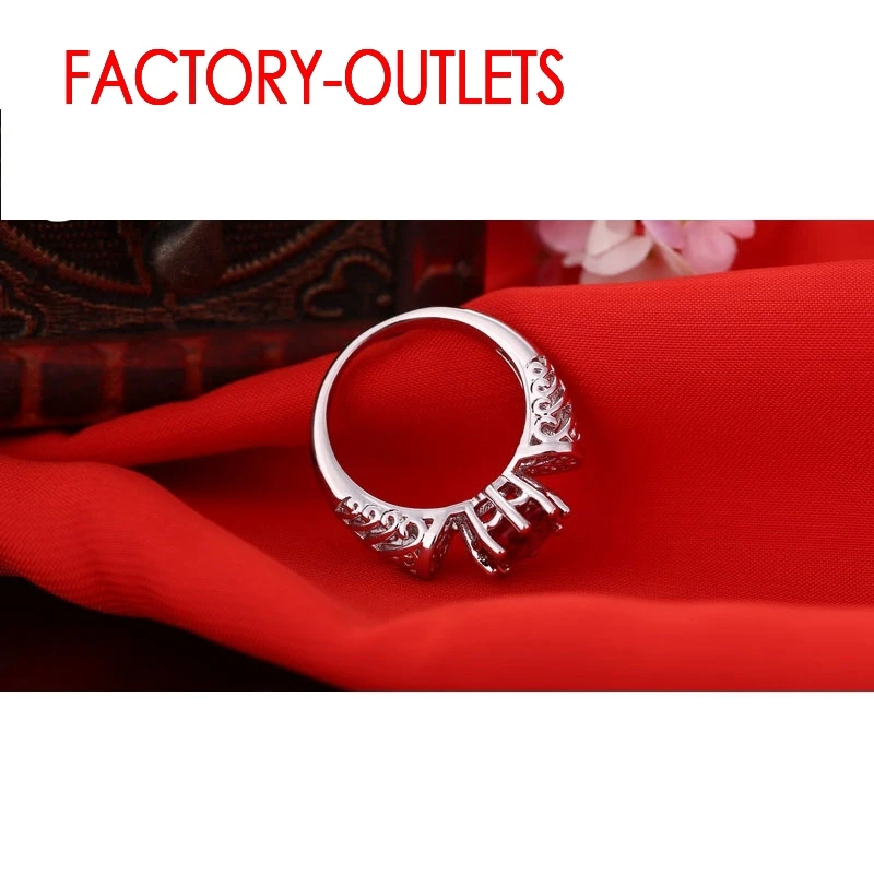 Genuine 925 Sterling Silver Bridal Ring Romantic Fashion Jewelry Cubic Zirconia Prong Setting Gift For Women Girls  Wholesale