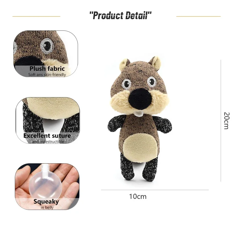 Pet Supplies Pet Chew Toys Eco-friendly Stuffed Animal Chew-resistant Beaver Dog Toy