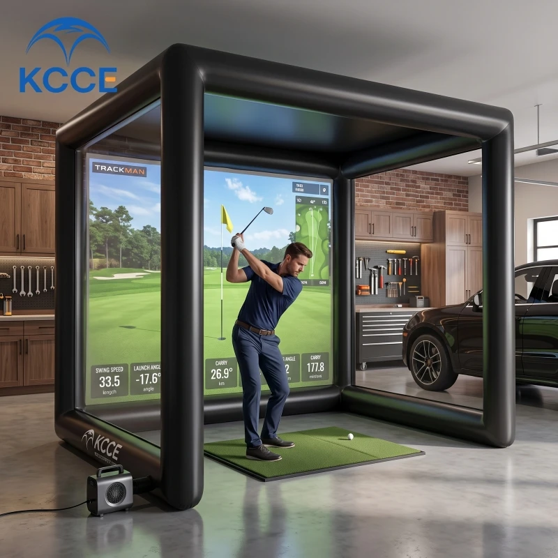 Inflatable Golf Simulator Enclosure Portable Home Garage Studio Bay Indoor Driving Range Practice Netting Tent Frame Only