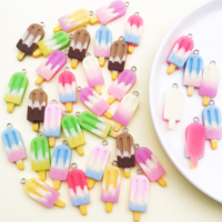 Randomly Mixed 10Pcs Rainbow Ice Cream Resin Charms Pendants For DIY Handmade Jewelry Making Accessories Necklace Bracelet