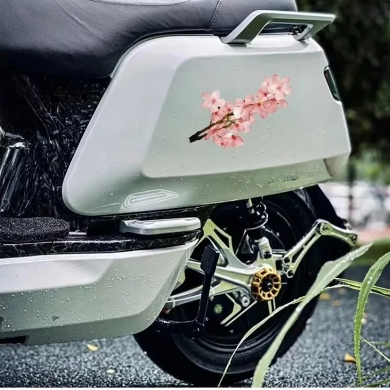 Cherry Blossom Branch Matte Waterproof Scratch Resistant Removable Floral Vinyl Sticker For Car Motorcycle Scooter Decor