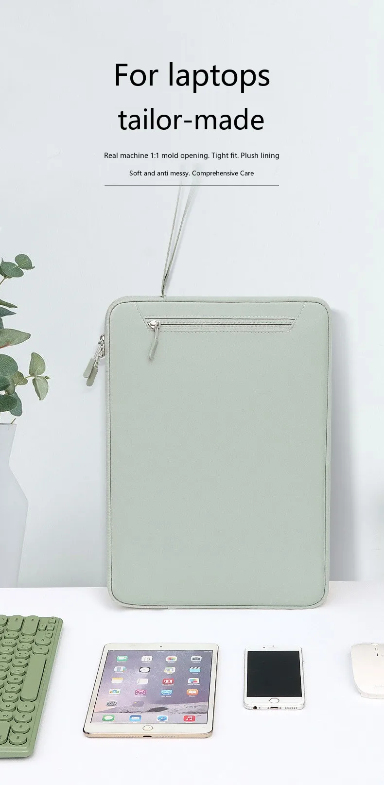 Laptop-Schutzhülle 13,3-15,4 Zoll Wasserdichte Tragetasche für MacBook, Notebook, Tablet – Detail 3