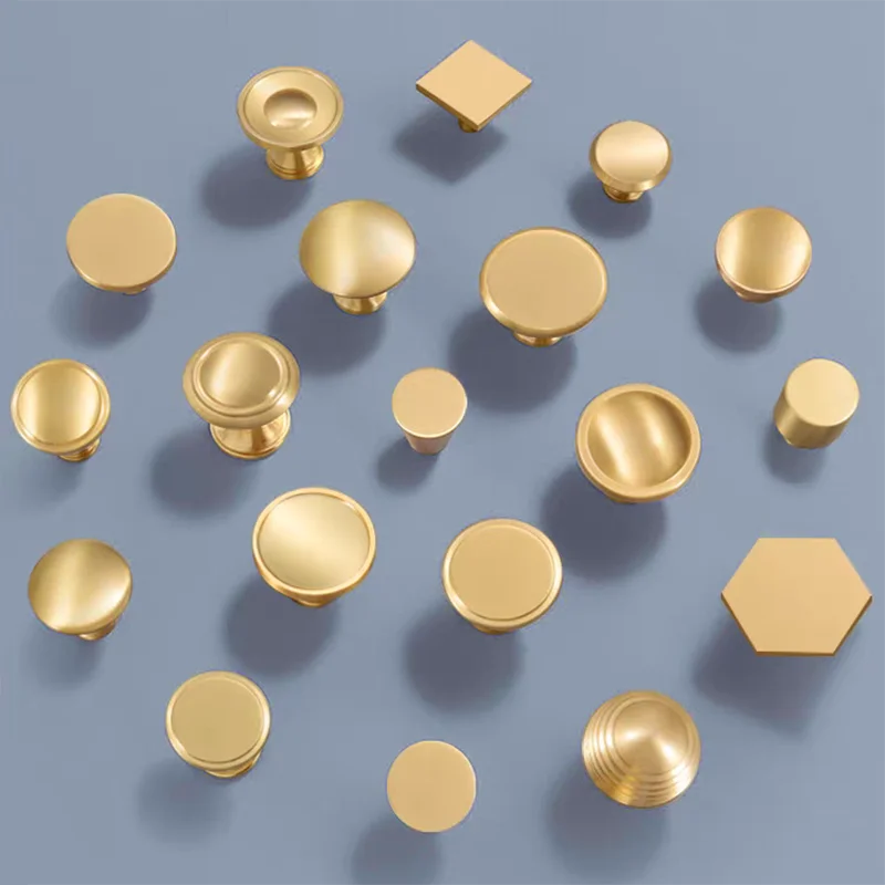 1pc Nordic Style Hexagon Solid Brass Cabinet Knob Cupboard Handle Door Pull Handles SimpleLife Brass Color Entryway Clothes Hook