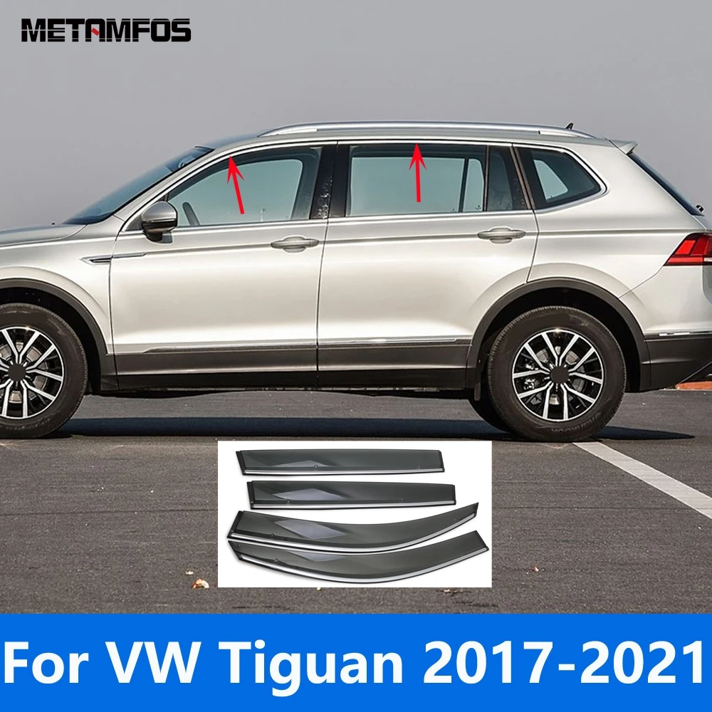 

Аксессуары для Volkswagen VW Tiguan 2017-2019 2020 2021, оконный козырек, ветровой дефлектор, козырек от солнца, защита от дождя, тент, укрытие