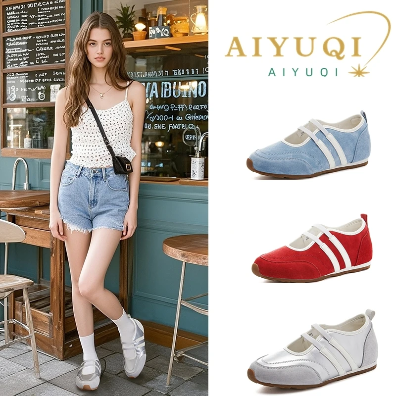 

AIYUQI 2025 new women's flat Dexun shoes Non-slip shallow Mary Jane female Shoes Large size ballet Sneakers for women