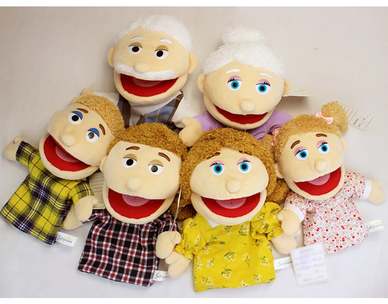 Familie Weiche Stofftier Puppe Papa Mama Bruder Schwester Cosplay Plüsch Puppe Pädagogisches Baby Spielzeug Kawaii Hand Finger Puppe – Detail 4