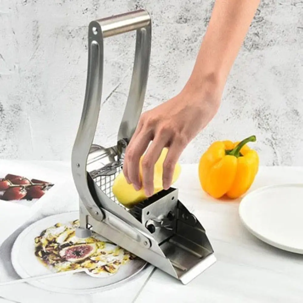 

Прочная ручная картофелерезка из нержавеющей стали, 36/64 отверстия, серебряная картофелерезка, нержавеющая овощерезка, измельчитель фруктов, резка