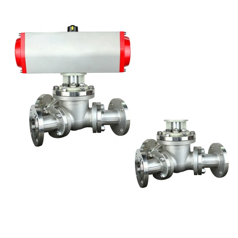 Pneumatic Powder Ball Valve 135 Degree 3 Way Angle Seat