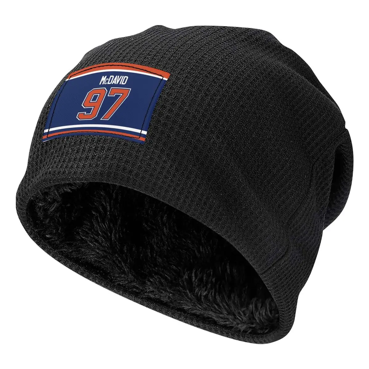 Edmonton Oilers Connor McDavid Unisex Adult Beanies Caps Fleece-Lined Bonnet Hat Warm Fashion Autumn Winter Outdoor Skullies Hat