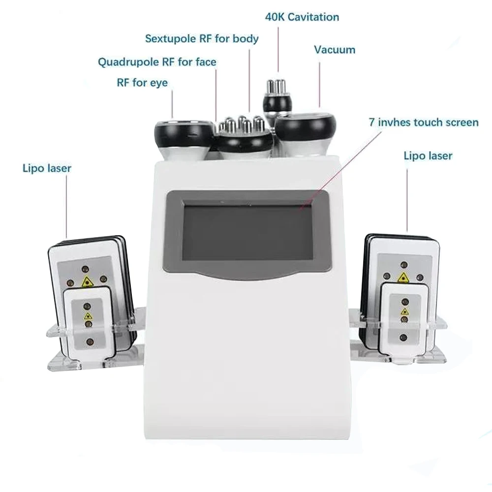 Máquina de cavitación ultrasónica 40k, lipólisis RF, adelgazamiento, presoterapia al vacío, liposucción, esculpir el cuerpo, eliminación de arrugas y grasa