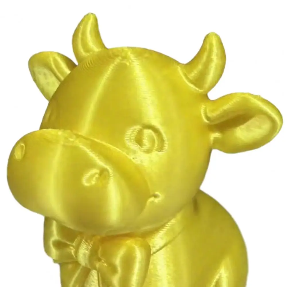 Room Decoration Accessory 3d Printed Cow Figurine with Bow Tie Minimalist Calf Statue Smiling Model for Home Office Decor Gift