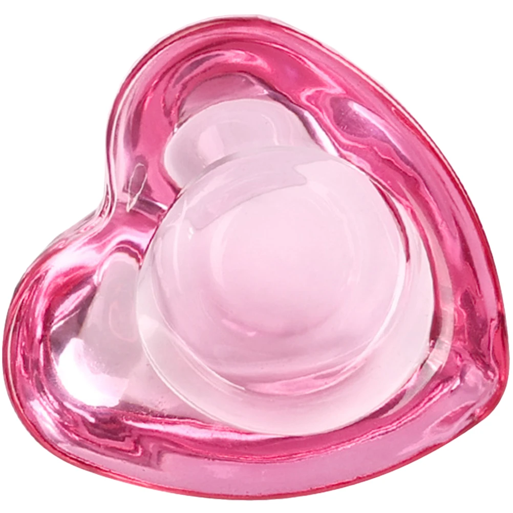 Entzückende herzförmige Nagelschale, Glasbehälter für Nagelkunst, flüssiges Acrylpulver, Mischstift, Waschaufbewahrung, Heimsalon