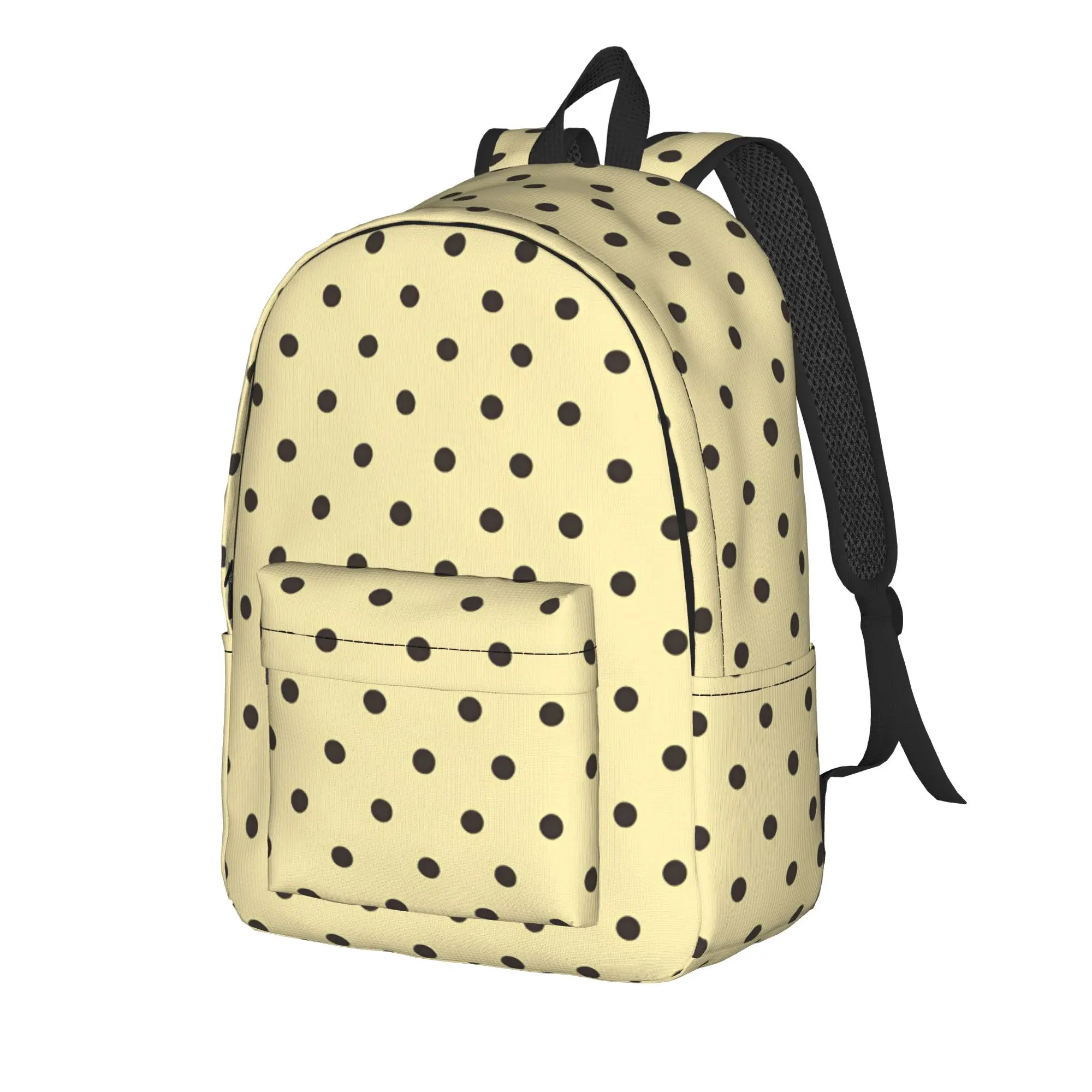 Cream Black Polka Dot Backpack  Streetwear Backpacks Teen Travel Big School Bags Custom Rucksack