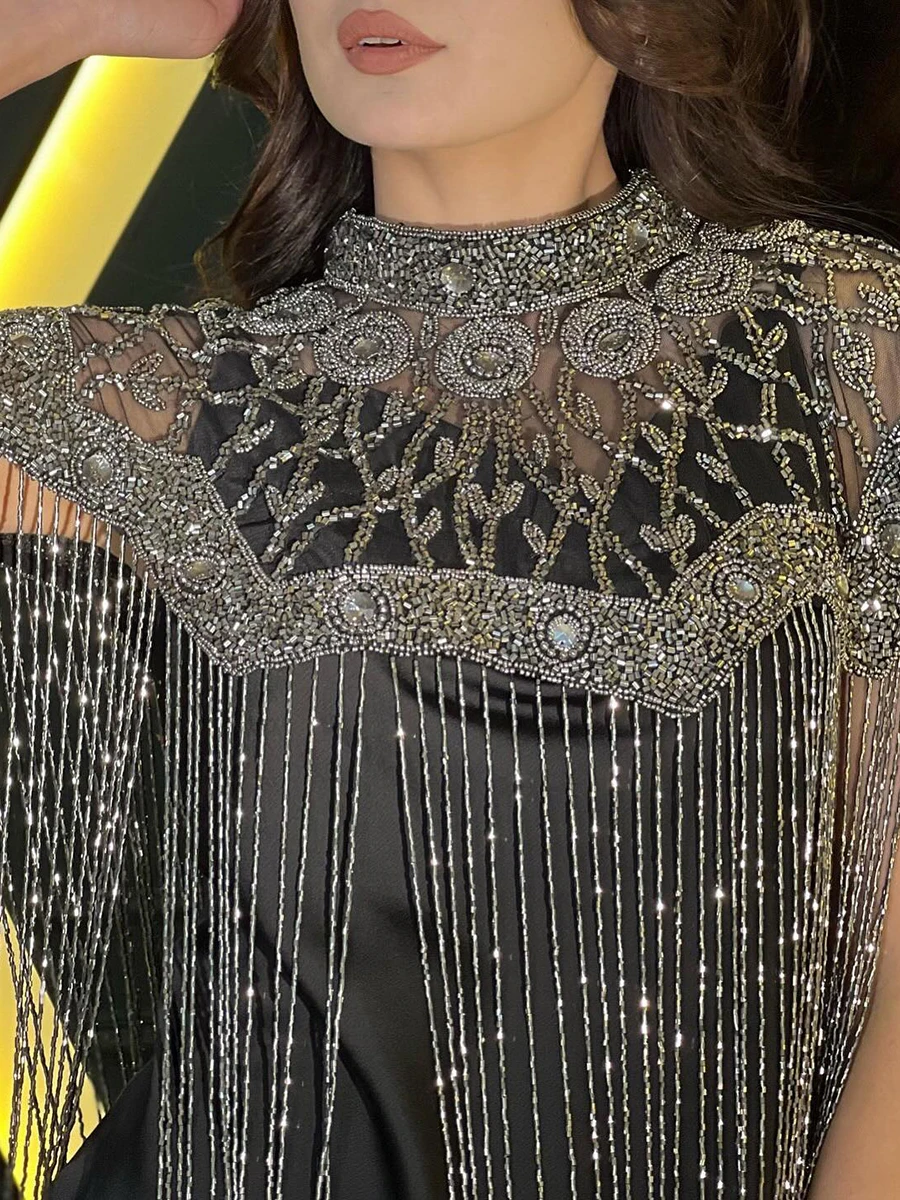 CHICEVER Patchwork Gold Color Tassel Shawl for Women Stand Collar Spliced Diamonds Hollow Out Loose Jacket Female Fashion New