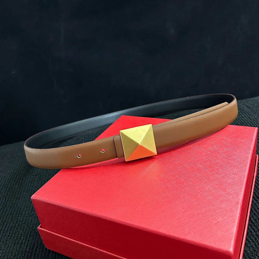 2New Luxury Leather Belt women Thin 2.5cm Fashion Women belts Designer Metal Belt for women Female Dress JeansWaistband