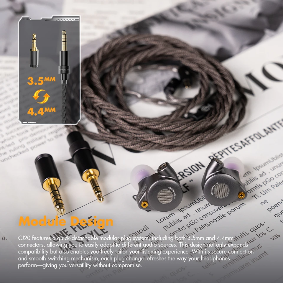 ROSESELSA x AAV CJ20平面磁気ドライバー搭載HIFIインイヤーモニター