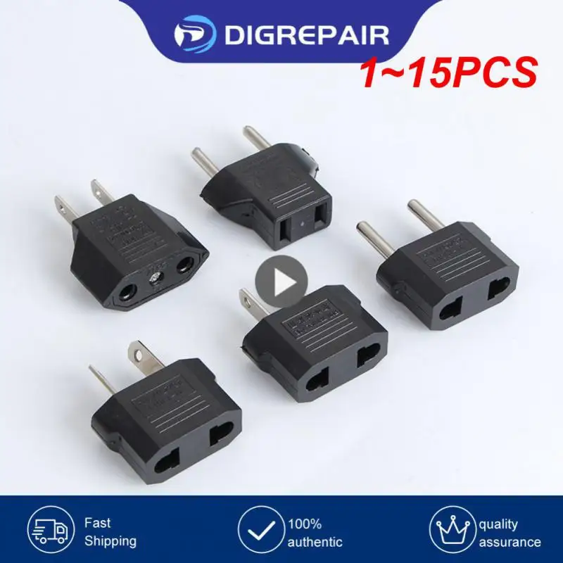 1~15PCS Grounded US to EU Plug Adapter 6A European America to Australia Plug Converter USA Euro Small Travel Plug Connector