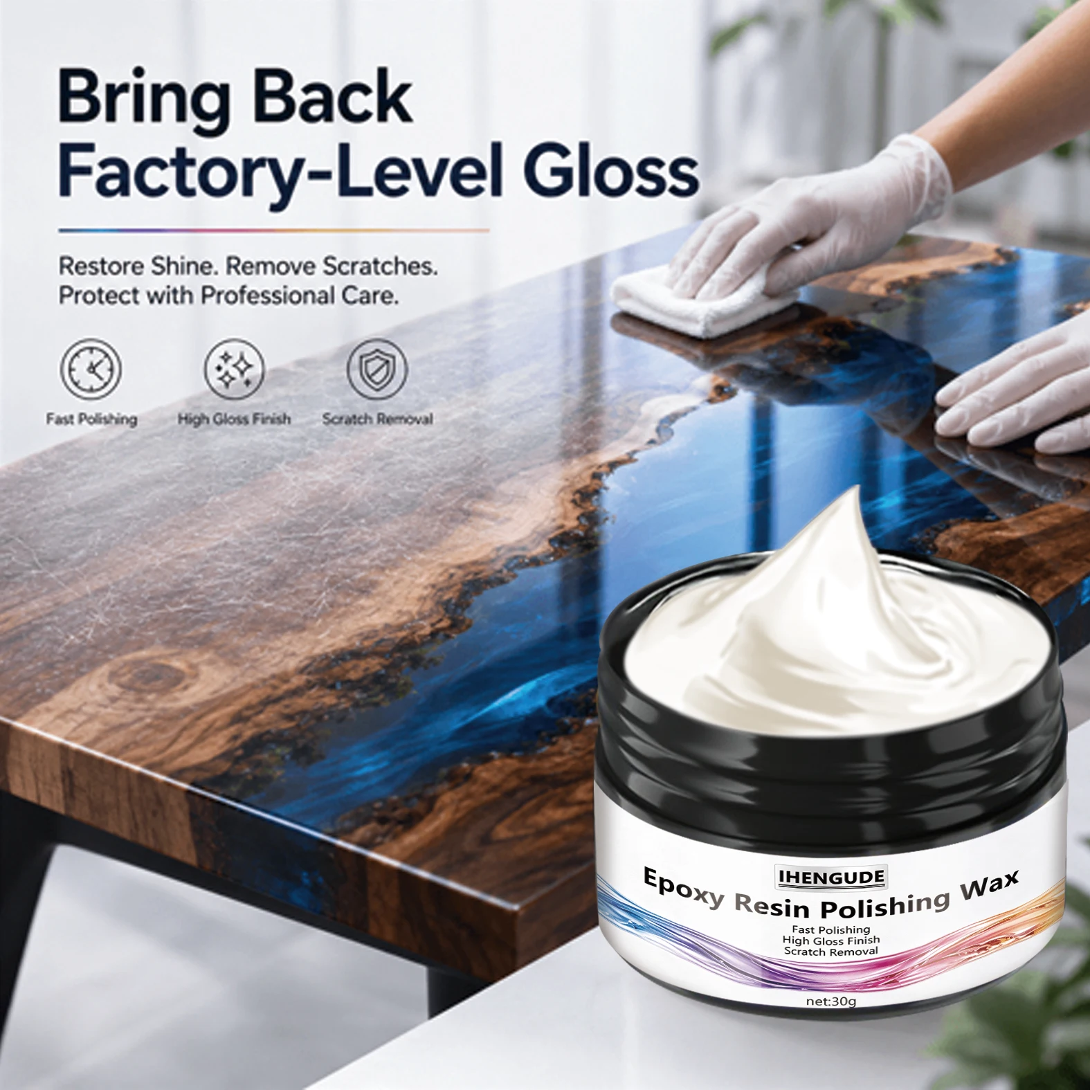 Polishing Wax, Car Polishing Paste, Used to Remove Scratches, Suitable for Resin Crafts and Jewelry for a Crystal-Clear Finish, Quick Polishing, and Enhancing Shine