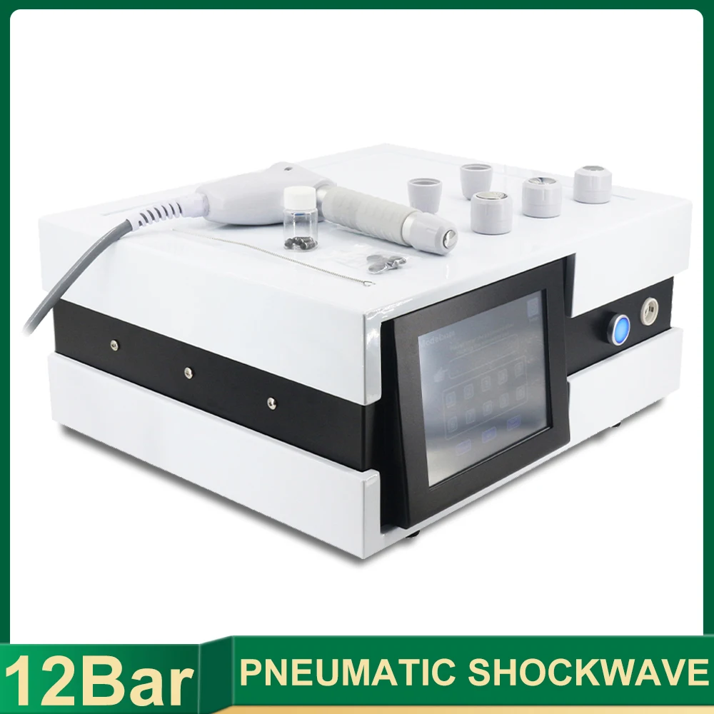 Professional New 12Bar Pneumatic Shock Wave Equipment Physiotherapy Body Relax Massage Shockwave Therapy Machine Pain Relief