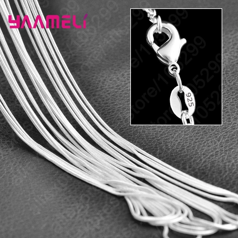 5Pcs Real 925 Sterling Silver Women Men Chains Necklace Wholesale Jewelry Components Making Accessories for Pendant