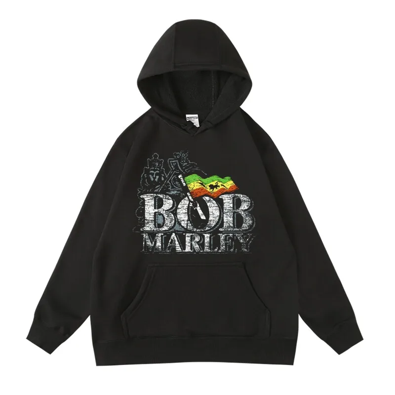 

Лучшая мужская толстовка-пуловер с капюшоном Bobmarley 2026 года, осенне-зимняя, в стиле рок-музыки