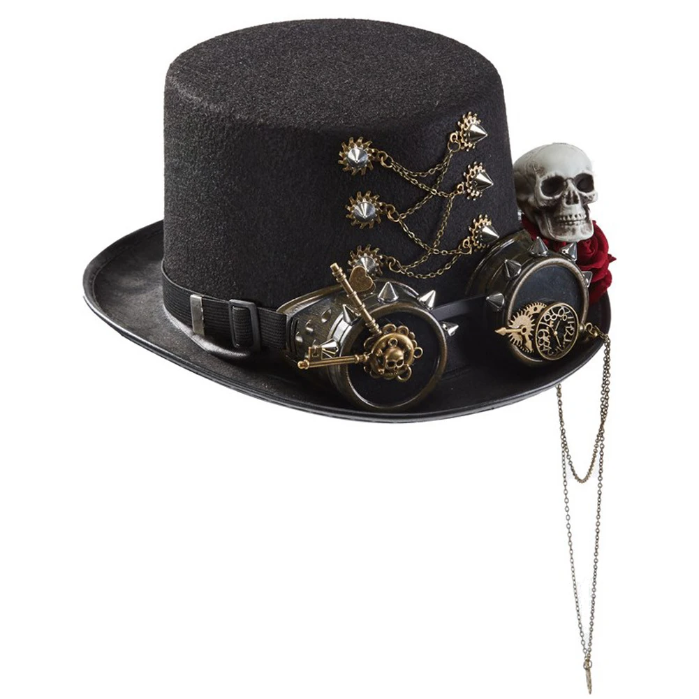 Rewolucja przemysłowa Cosplay kapelusz Steampunk Lolita Top Hat ciemny gotycki Punk Rolplay nakrycie głowy czapka kobiety mężczyźni Halloween garnitur rekwizyty