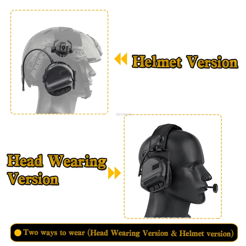 Tactical Helmet Headset with Fast Helmet Rail Adapter Airsoft Communication Headphone Outdoor Hunting Shooting Headset