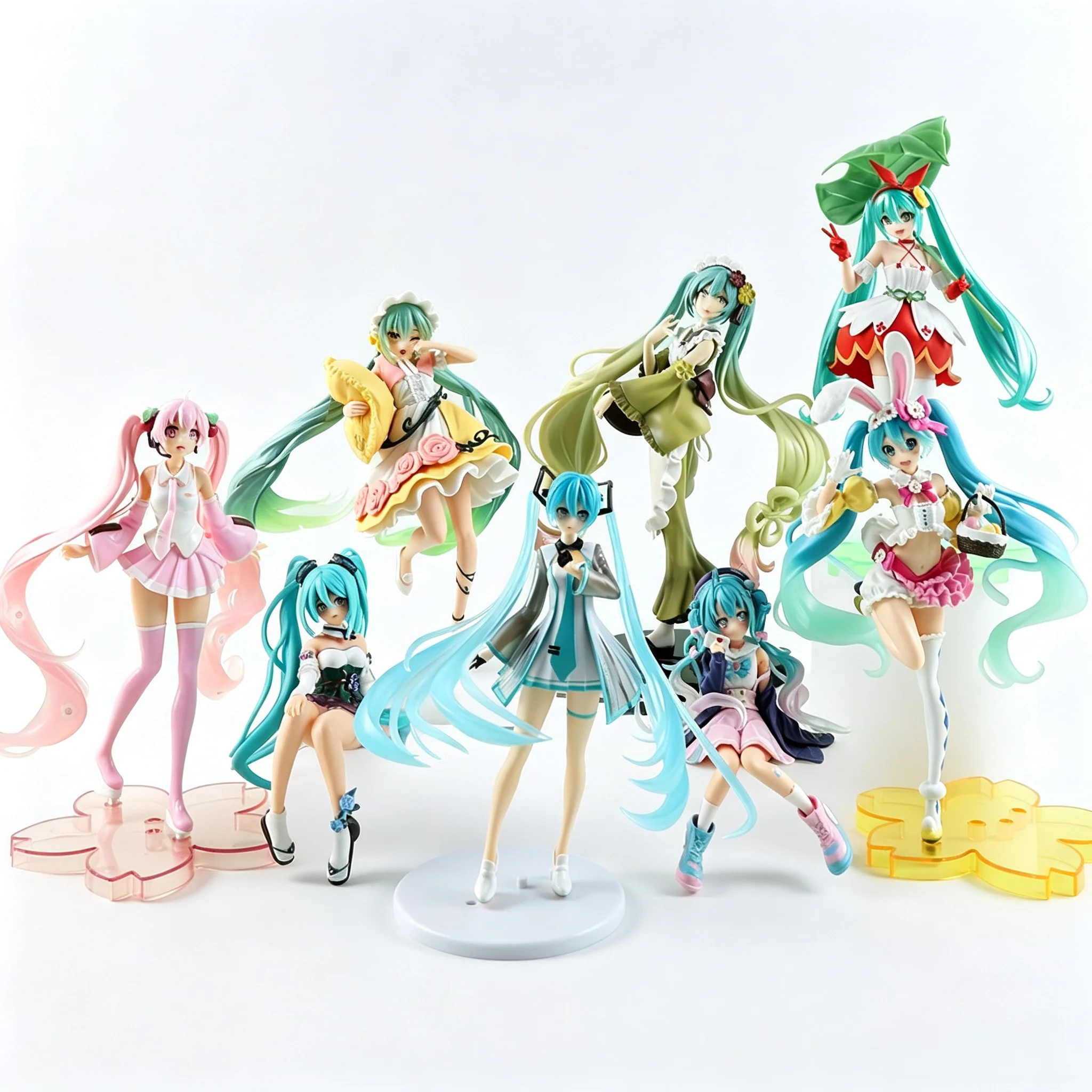 New Anime Hatsune Miku Action Figure Kawaii Collection Model Pink Sakura Kawaiii Doll Collectible Toys Cake Decor