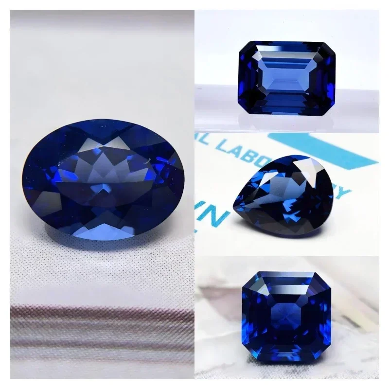 

L-Lab Grown Sapphire Royal Blue Color Multiple shapes for DIY Charms Jewelry Making Materials Selectable Certificate