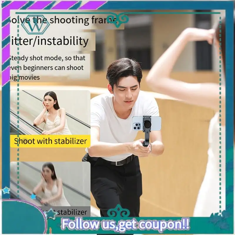 

Anti-Shake Mobile Phone Gimbal Stabilizer Bluetooth Selfie Stick Aluminum Alloy Handheld Stabilizer Foldable Monopod, Durable