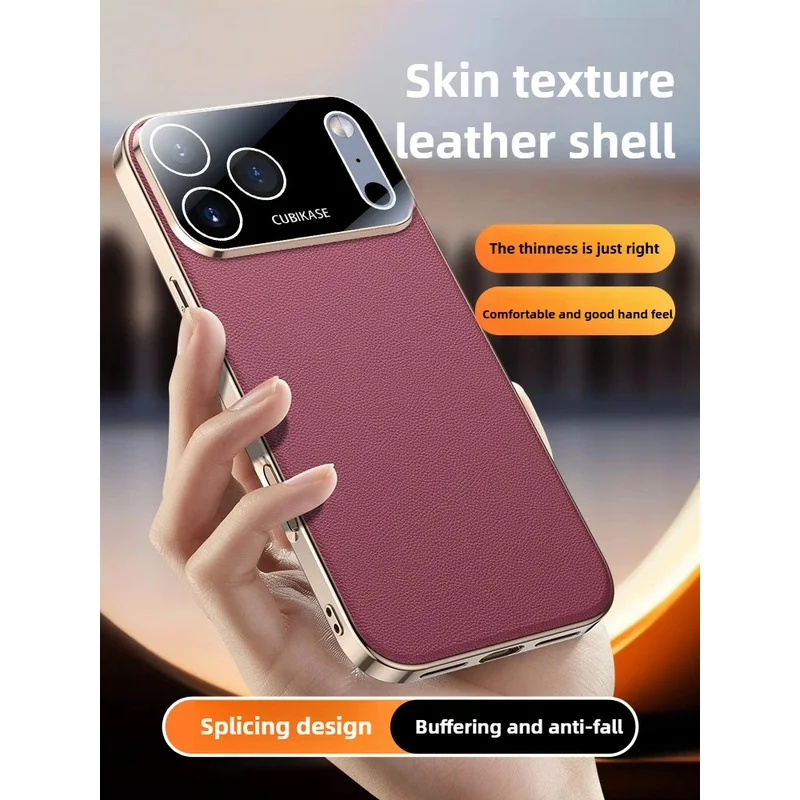 

For iPhone17 Pro Case New Lens All Inclusive Luxury Leather Official High-end Anti-drop Cover for iPhone 17 Air