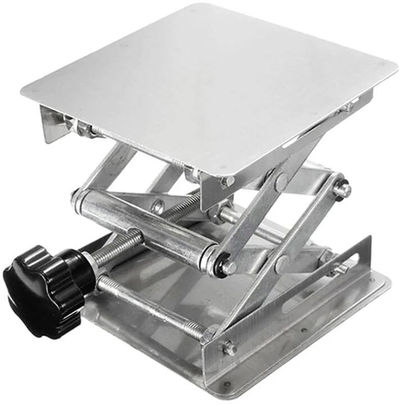 Heavy Duty Laboratory Scissor Jack Lift Table,Stainless Steel, Plate 100x100mm,Lab Lift Platform Lab Jack Scissor Stand Platform